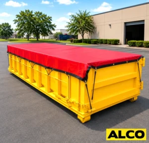 Mesh dumpster tarp cover screen material