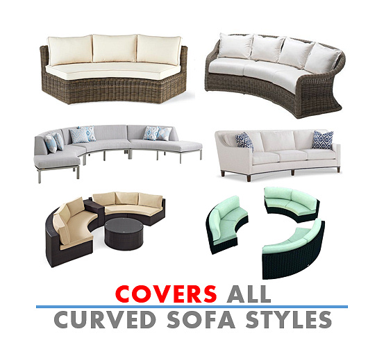 Custom Made Curved Sofa Covers Waterproof, Outdoor Curved Sectional Sofa Cover