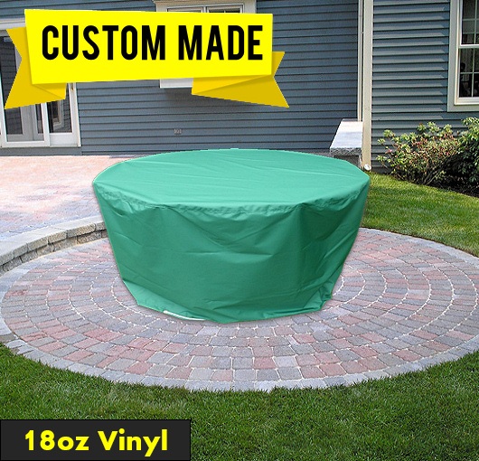 Round Table Top Cover 18 Oz 36 Dia x 4 H, Blue Customize Your Cover with Any Size 100% Weather Resistant Outdoor Table Cover with Air Pocket and Elastic for Snug Fit 