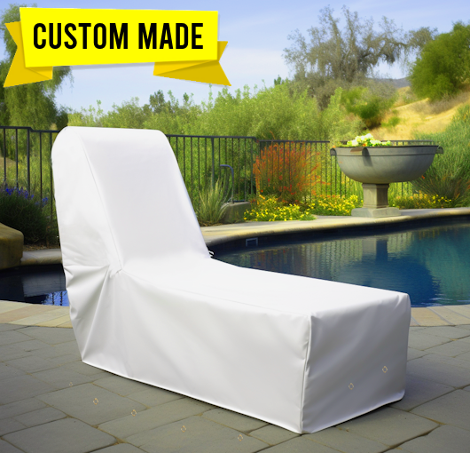 Custom made outdoor chaise lounge cover