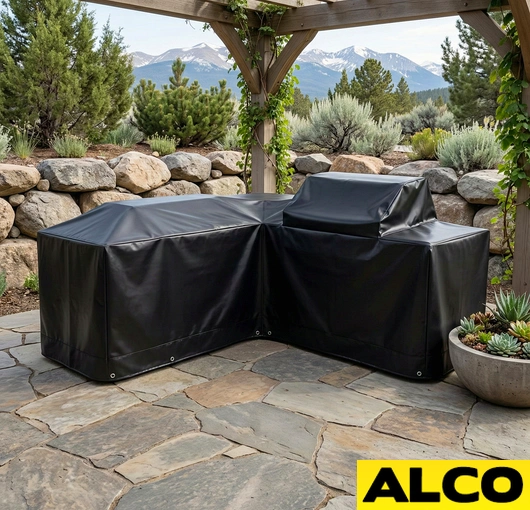 L-shaped Island Kitchen Covers - Outdoor | Custom Made - Image 9