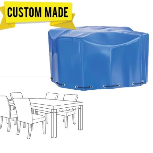 Square/Rectangle Table Chair Set Covers with Umbrella Hole - Outdoor | Custom Made