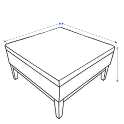 Square Ottoman Covers - Outdoor | Custom Made