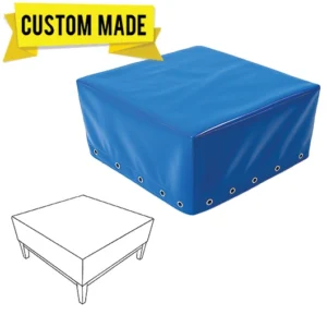 Custom-made square ottoman covers offer stylish protection and fit by ALCO