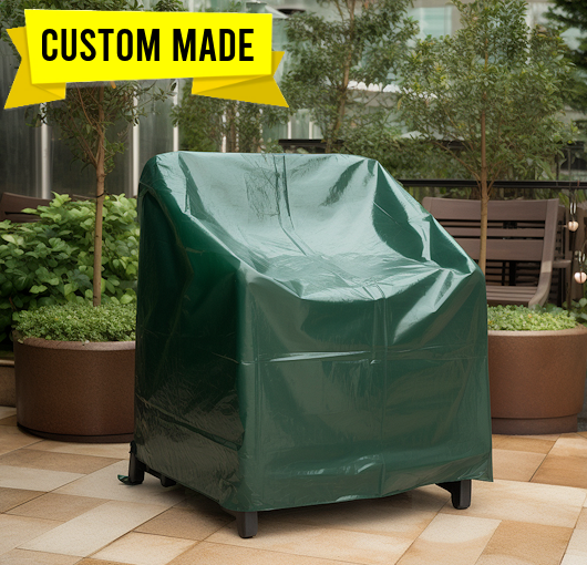 Custom made wide patio chair cover