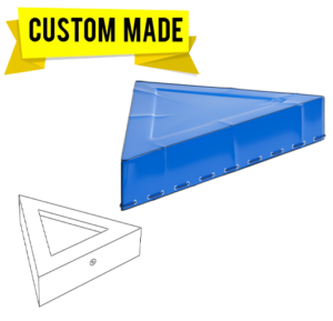 Custom-made triangle fire pit cover