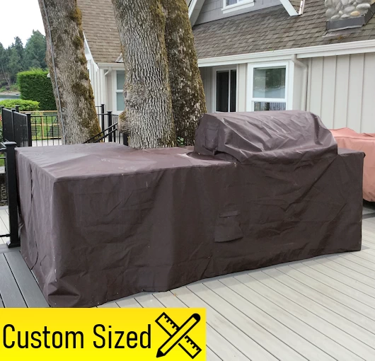 cusom fitted outdoor patio grill island cover