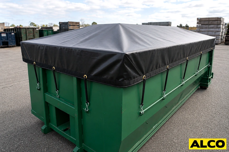 Commercial rolloff container cover