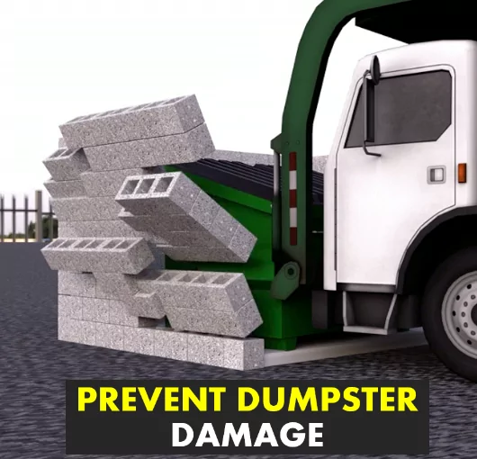dumpster guide rails to prevent damage