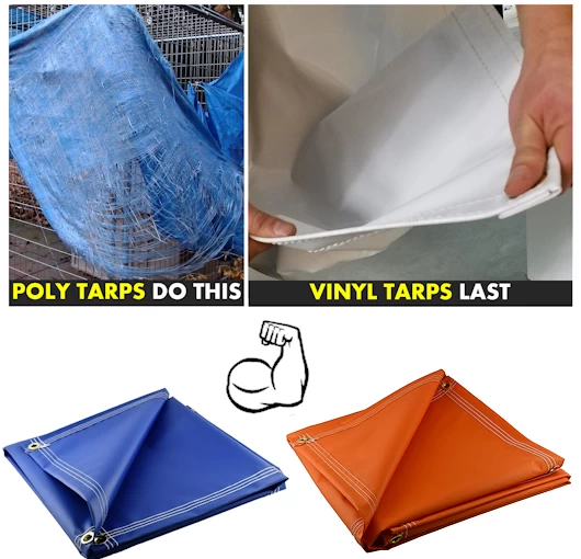 Heavy Duty Purple Vinyl Tarp - 5'x5' Waterproof Cover With Reinforced Edges