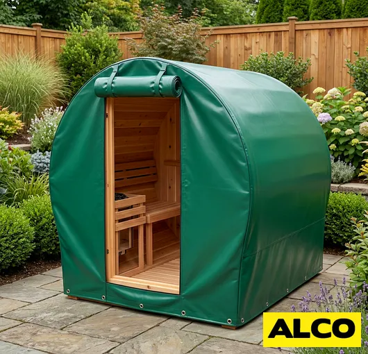 Durable vinyl outdoor sauna cover all season protection resized