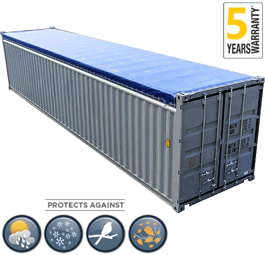 Tear-resistant container cover tarps for extreme co