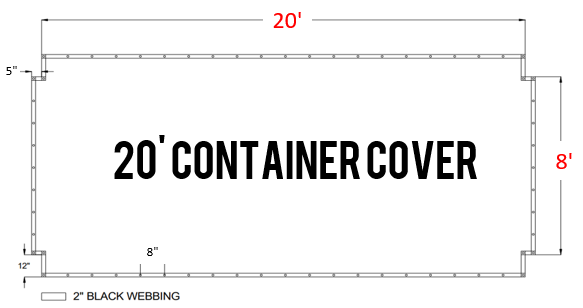 ocean container cover tarp 20' cover