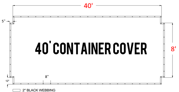 ocean container cover tarp 40' cover