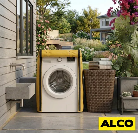 Weatherproof laundry machine covers for patio