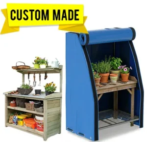 Custom made potting bench covers all year protection resized
