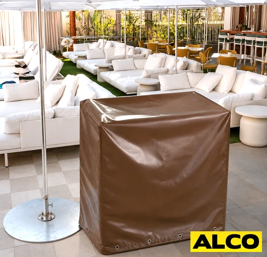 Outdoor hostess stand cover weather protection