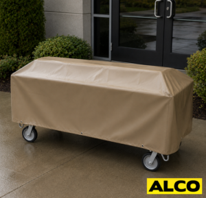 A tear resistant cadaver cart cover with reinforced seams for use in morgue and mortuary transport applications.