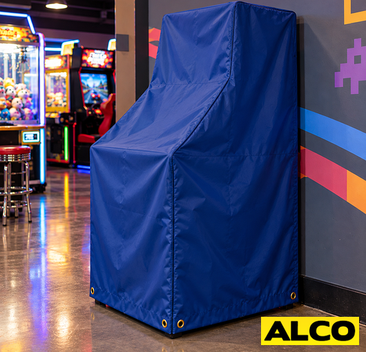 Heavy-duty dust covers sized to fit arcade machines, protecting cabinets from dust and debris during storage or non-use periods.