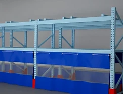 Product card showing a pallet rack cover used to enclose or protect shelving in a warehouse storage area.